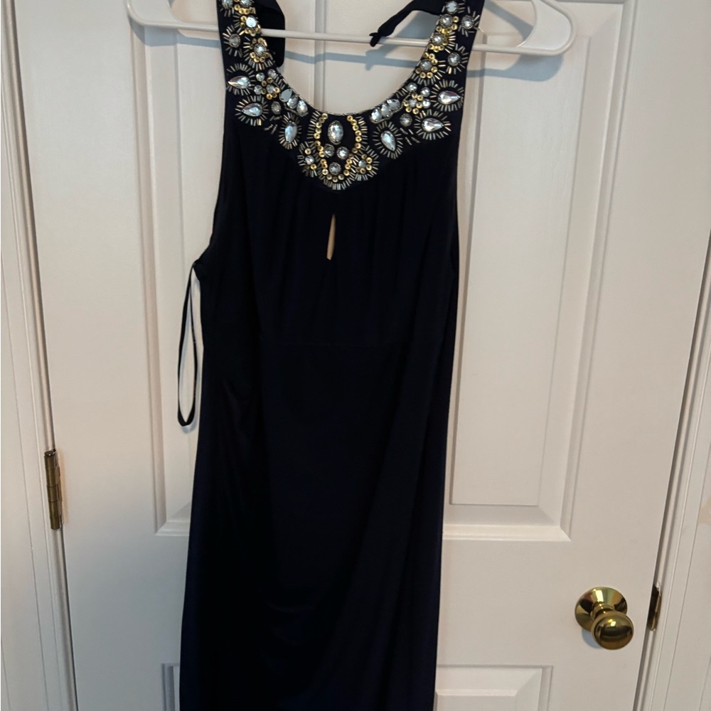 Elegant dark navy Embellished Dress